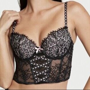 Victorias Secret Dream Angels Heritage Ribbon Slot Corset Bra Top New M-DD Lined